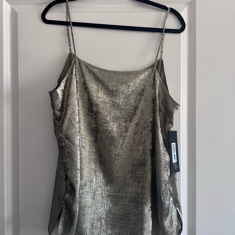 NWT Donna Karan Metallic Gold Top